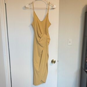 H&M Yellow Draped Dress